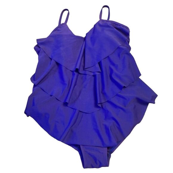 Swimsuits for All Purple One Piece Swimsuit - Picture 1 of 8